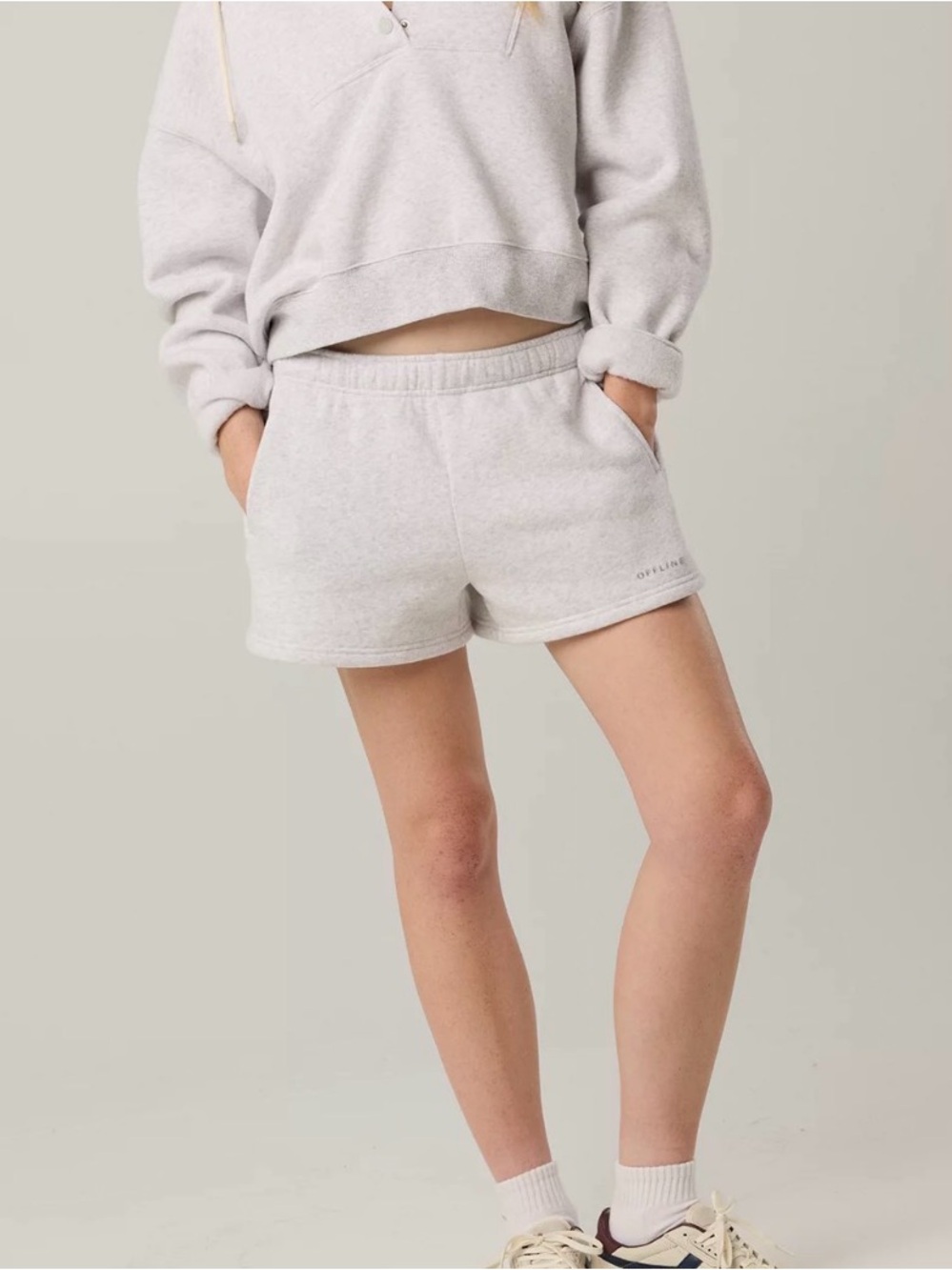 Cozy Women's Sweat Shorts in Light Gray